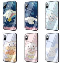 Cinnamoroll Cartoon Tempered Glass Phone Case For IPhone Cinnamoroll Cartoon Tempered Glass Phone Case For IPhone