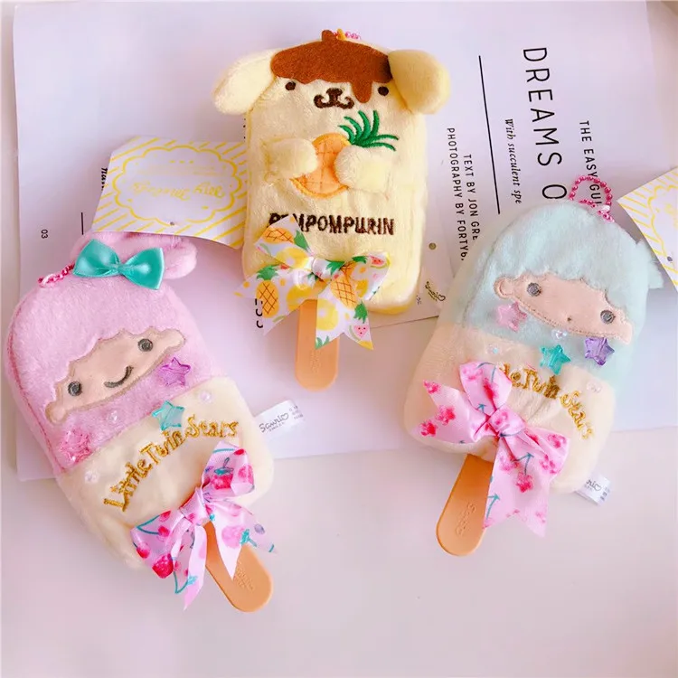 My Melody And Pudding Cinnamoroll Dog Cartoon Ice Cream Style Soft Plush Stuffed Toy