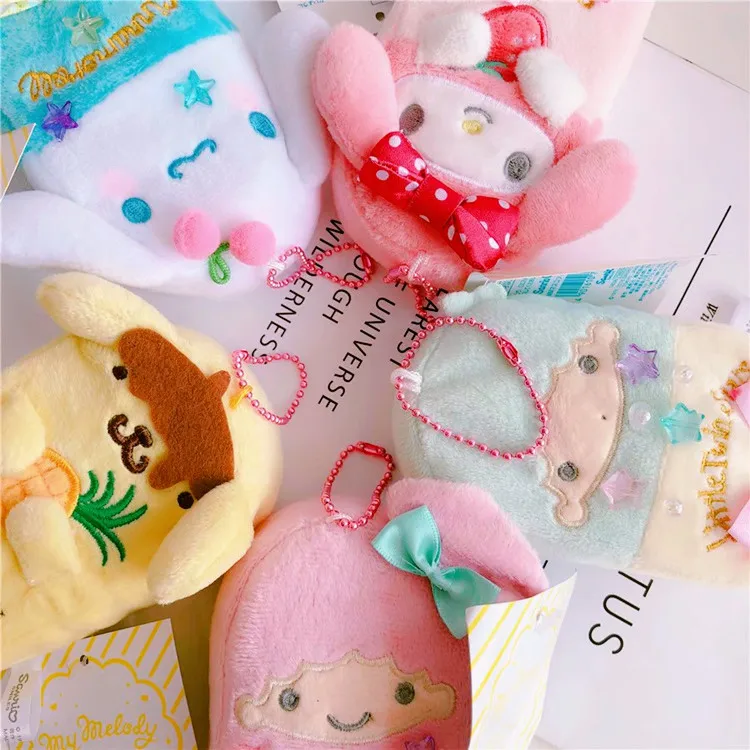 My Melody And Pudding Cinnamoroll Dog Cartoon Ice Cream Style Soft Plush Stuffed Toy