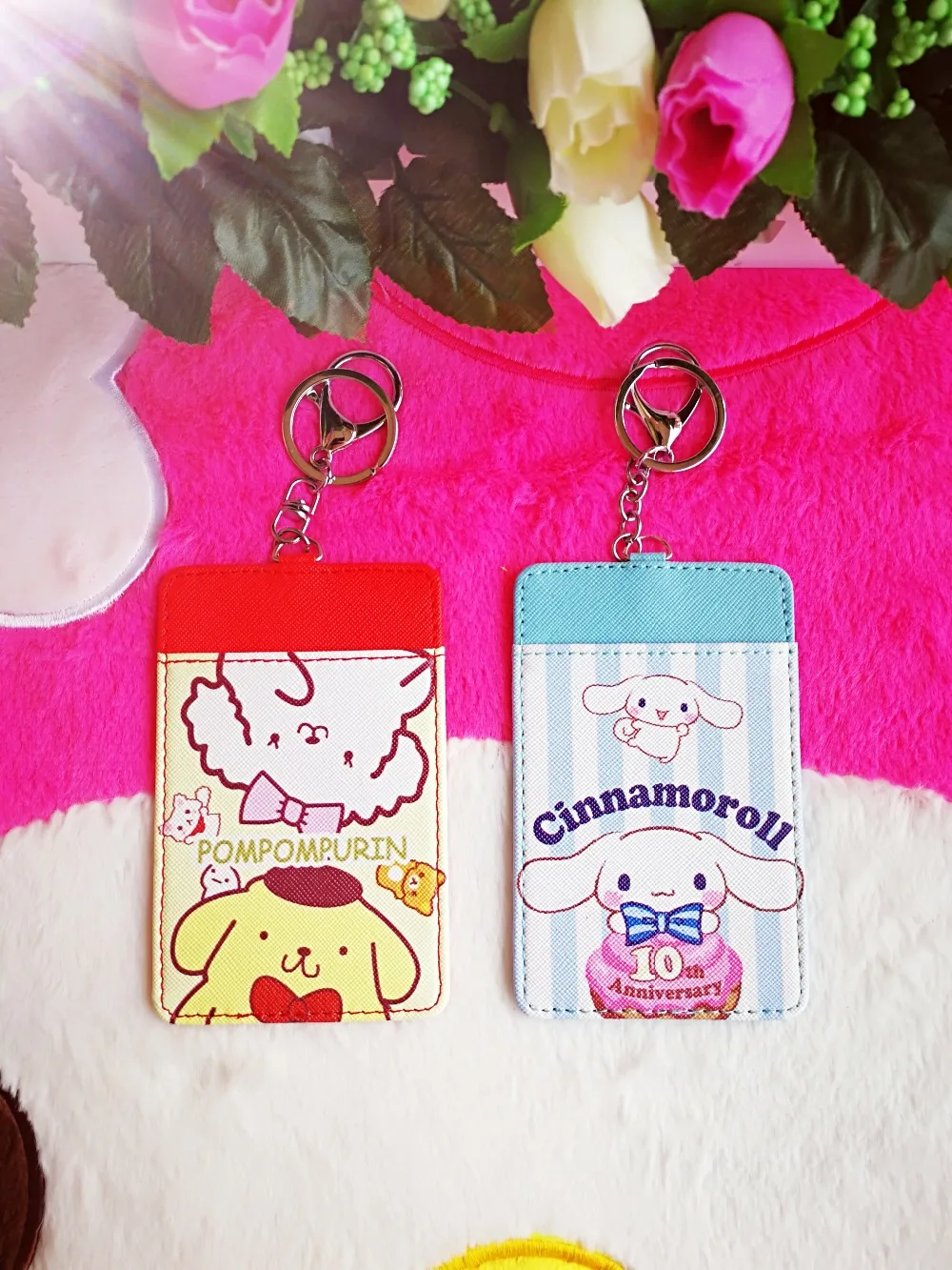 Cinnamoroll Pom Purin Anime Cartoon Plush Card Holder