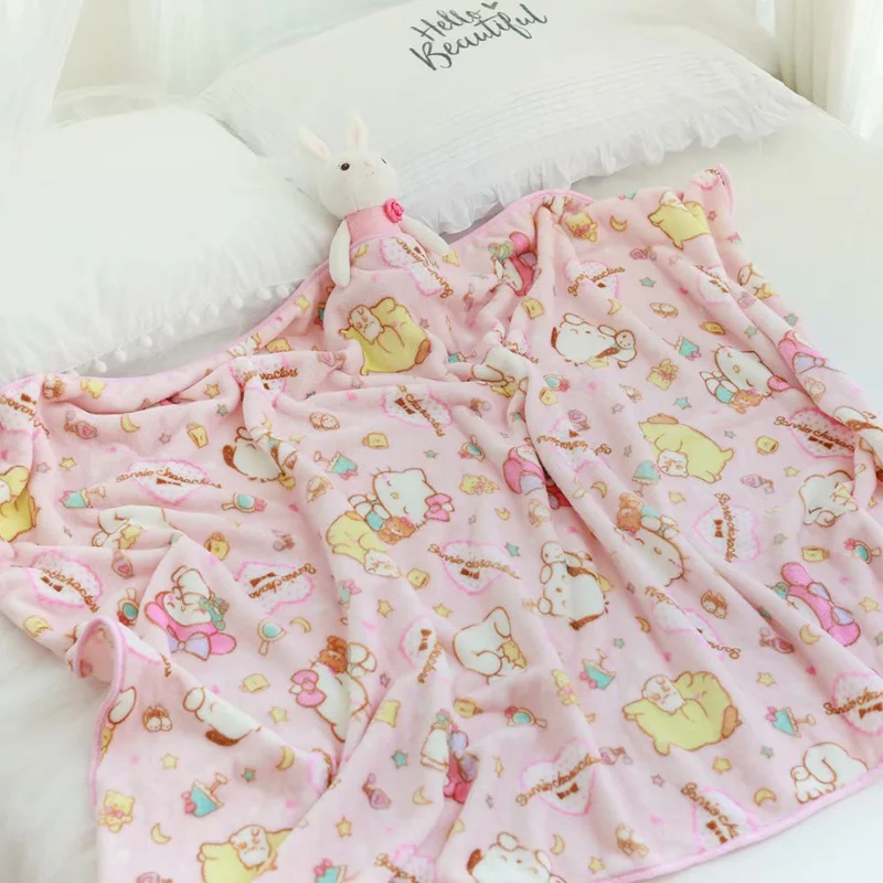 Melody Twins Star Soft Plush Cushion + Coral Velvet Blanket