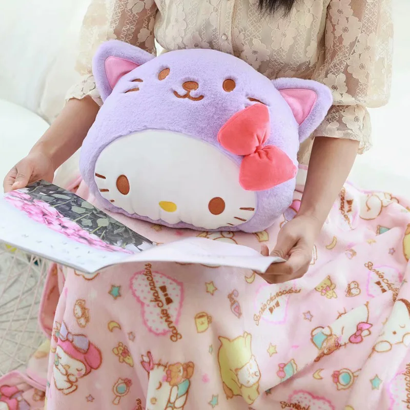 Melody Twins Star Soft Plush Cushion + Coral Velvet Blanket