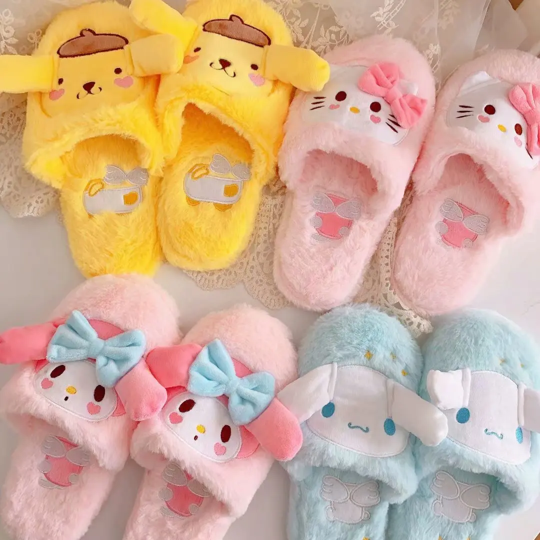 Cartoon Cinnamoroll Melody Pompom Indoor Slipper Cartoon Cinnamoroll Melody Pompom Indoor Slipper