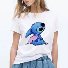 Stitch Cartoon Style Casual T-Shirt Stitch Cartoon Style Casual T-Shirt