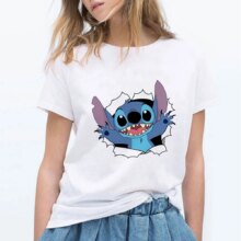Stitch Cartoon Style Casual T-Shirt Stitch Cartoon Style Casual T-Shirt