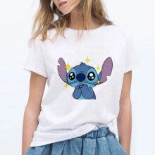 Stitch Cartoon Style Casual T-Shirt Stitch Cartoon Style Casual T-Shirt