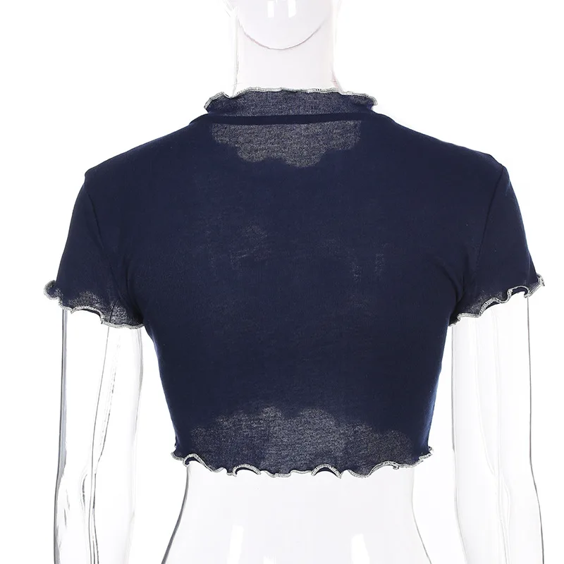 Cartoon Short Sleeve Casual Crop Top