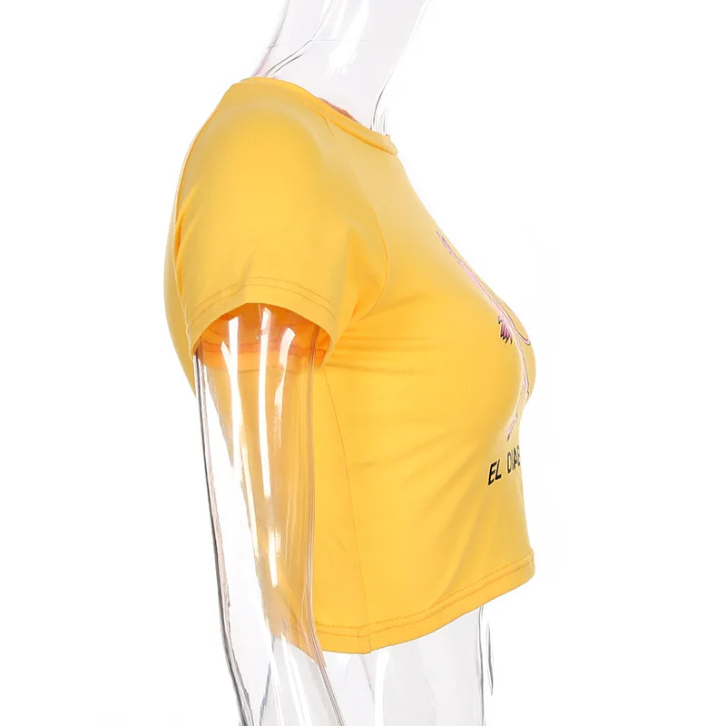 Cartoon Short Sleeve Casual Crop Top