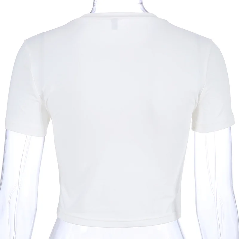 Cartoon Short Sleeve Casual Crop Top