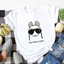Cartoon Sheep Print O-Neck Short Sleeve T-Shirt Cartoon Sheep Print O-Neck Short Sleeve T-Shirt