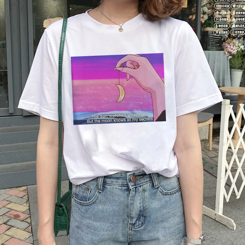 Kawaii Sailor Moon Cartoon Printed Casual T-Shirt Kawaii Sailor Moon Cartoon Printed Casual T-Shirt