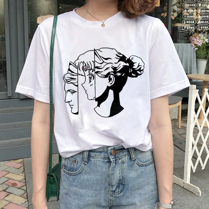 Kawaii Sailor Moon Cartoon Printed Casual T-Shirt Kawaii Sailor Moon Cartoon Printed Casual T-Shirt