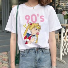 Kawaii Sailor Moon Cartoon Printed Casual T-Shirt Kawaii Sailor Moon Cartoon Printed Casual T-Shirt