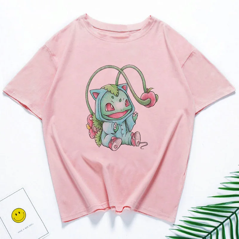Pikachu Cartoon Print Short Sleeve Casual T-Shirt