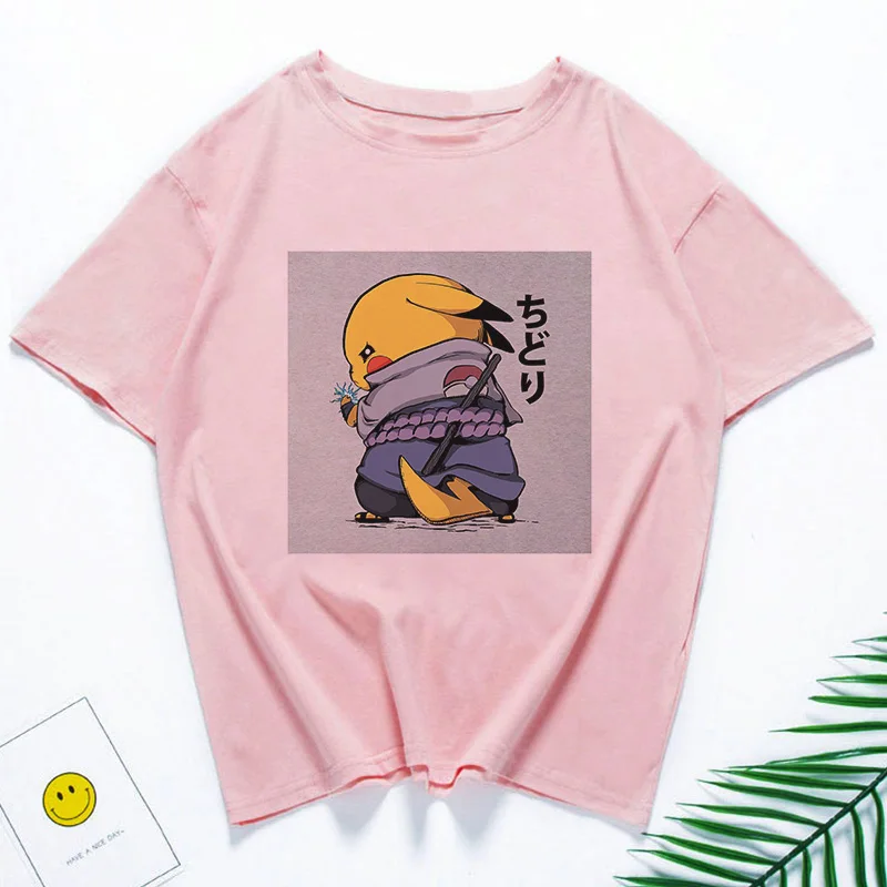 Pikachu Cartoon Print Short Sleeve Casual T-Shirt
