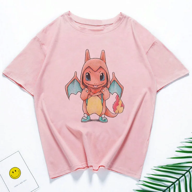 Pikachu Cartoon Print Short Sleeve Casual T-Shirt