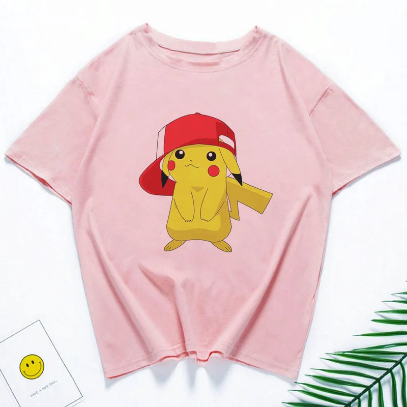 Pikachu Cartoon Print Short Sleeve Casual T-Shirt