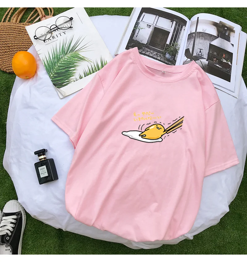 Gudetama Cartoon Print Short Sleeve Casual T-Shirt