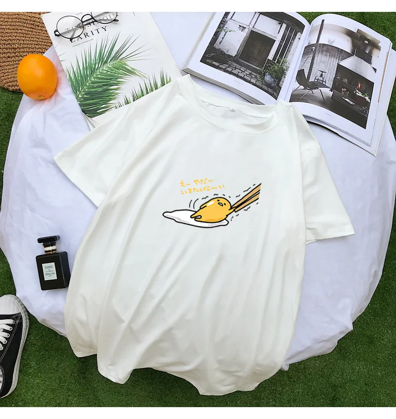 Gudetama Cartoon Print Short Sleeve Casual T-Shirt