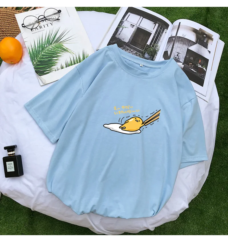 Gudetama Cartoon Print Short Sleeve Casual T-Shirt