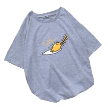 Gudetama Cartoon Print Short Sleeve Casual T-Shirt Gudetama Cartoon Print Short Sleeve Casual T-Shirt