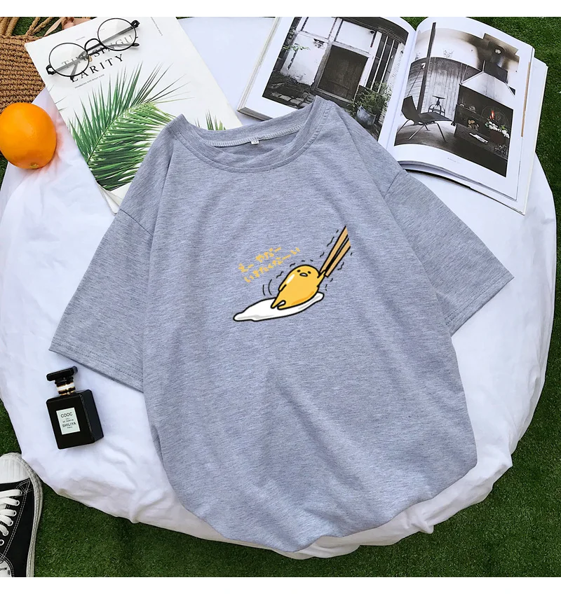 Gudetama Cartoon Print Short Sleeve Casual T-Shirt