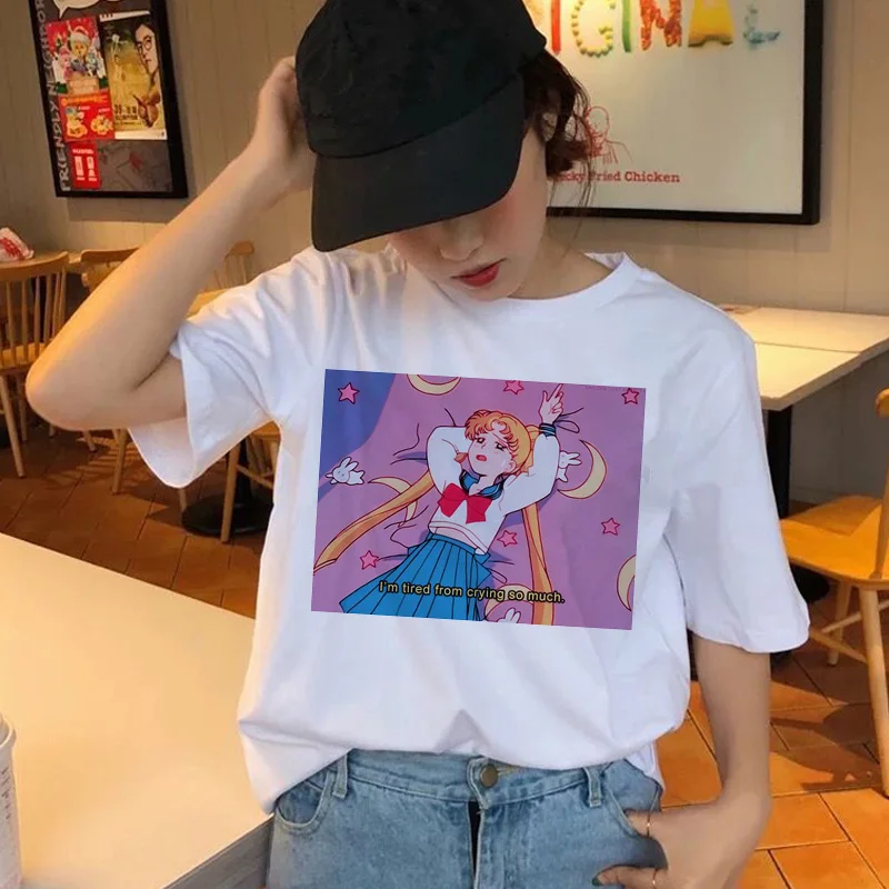 Kawaii Sailor Moon Cartoon Design Casual T-Shirt