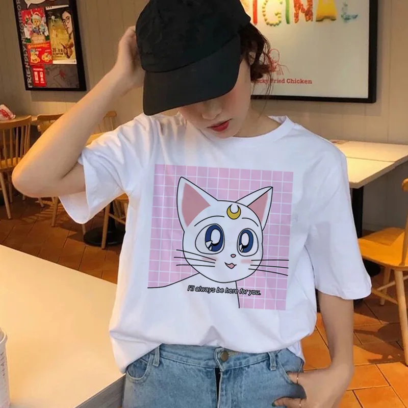 Kawaii Sailor Moon Cartoon Design Casual T-Shirt