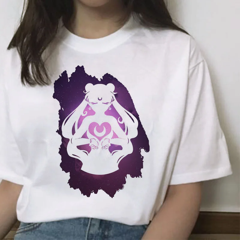 Sailor Moon Cartoon Print Harajuku Style Short Sleeve T-Shirt