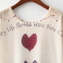 Harajuku Style Cat Cartoon Print Short Sleeve Casual T-Shirt Harajuku Style Cat Cartoon Print Short Sleeve Casual T-Shirt