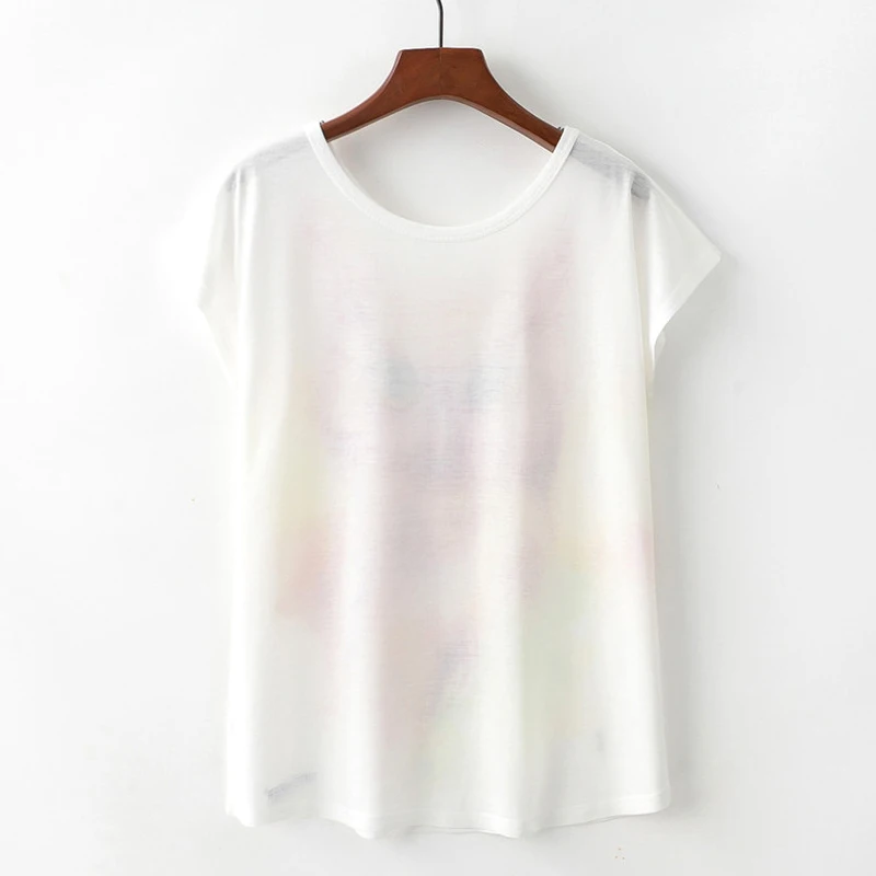 Harajuku Style Cartoon Print Short Sleeve Top