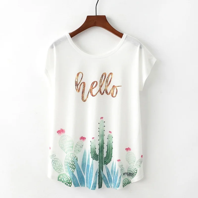 Harajuku Style Cartoon Print Short Sleeve Top