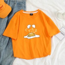 Gudetama Lazy Egg Cartoon Print Casual T-Shirt Gudetama Lazy Egg Cartoon Print Casual T-Shirt