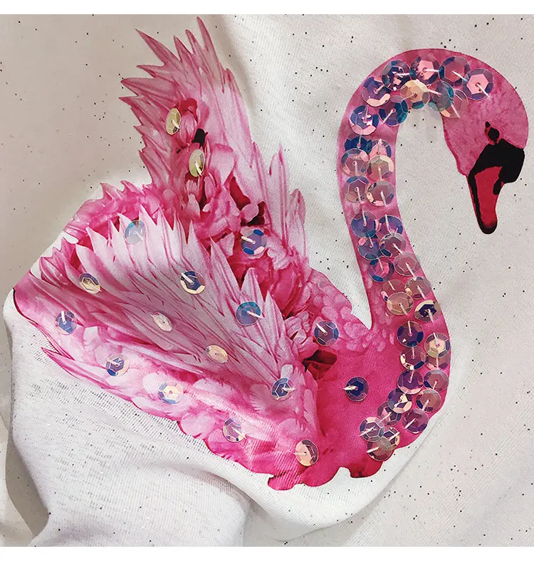 Swan Cartoon Design Short Sleeve Casual T-Shirt