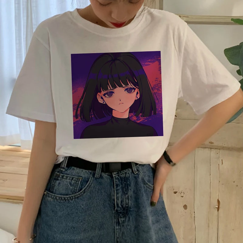 Sailor Moon Cartoon Harajuku Graphic Style Casual Short Sleeve T-Shirt