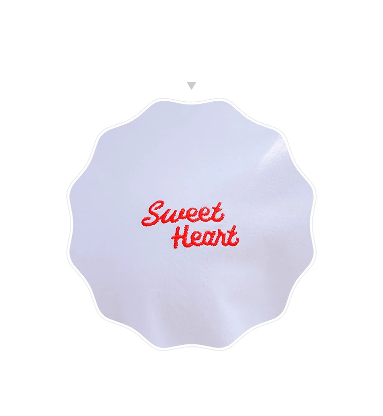 Love Heart Embroidery Style Casual Short Sleeve T-Shirt