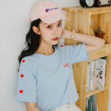 Love Heart Embroidery Style Casual Short Sleeve T-Shirt Love Heart Embroidery Style Casual Short Sleeve T-Shirt
