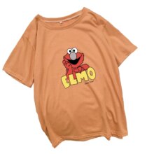 Cartoon Harajuku Sesame Street Elmo Print T-Shirt Cartoon Harajuku Sesame Street Elmo Print T-Shirt