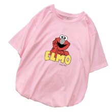 Cartoon Harajuku Sesame Street Elmo Print T-Shirt Cartoon Harajuku Sesame Street Elmo Print T-Shirt