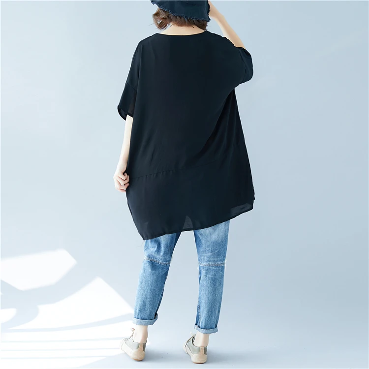 Girl Cartoon Print Harajuku Style Casual Loose T-Shirt