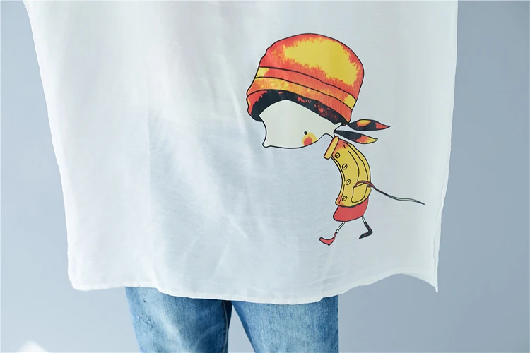 Girl Cartoon Print Harajuku Style Casual Loose T-Shirt