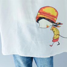 Girl Cartoon Print Harajuku Style Casual Loose T-Shirt Girl Cartoon Print Harajuku Style Casual Loose T-Shirt