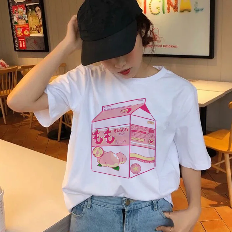 Peach Juice Design Short Sleeve Casual T-Shirt