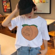 Peach Juice Design Short Sleeve Casual T-Shirt Peach Juice Design Short Sleeve Casual T-Shirt