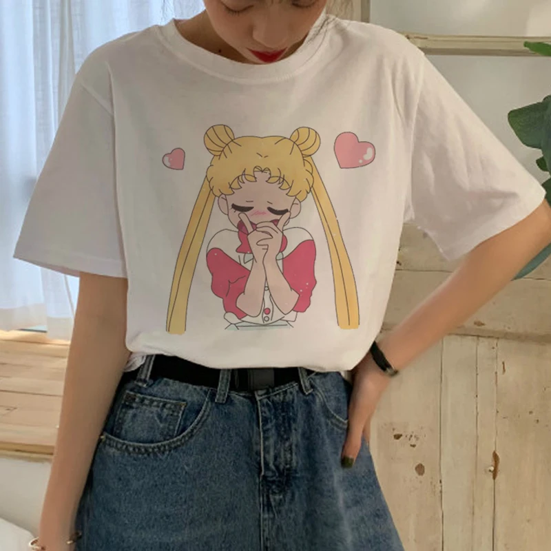 Harajuku Sailor Moon Cartoon Aesthetic Casual T-Shirt
