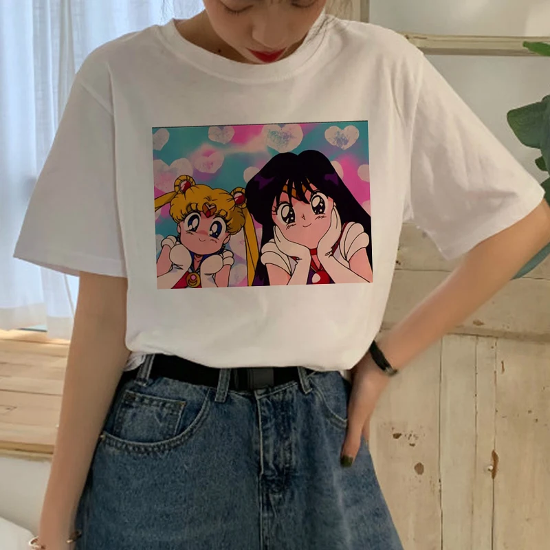 Harajuku Sailor Moon Cartoon Aesthetic Casual T-Shirt