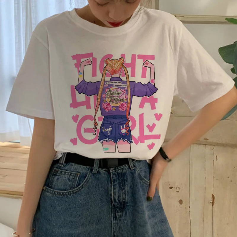 Harajuku Sailor Moon Cartoon Aesthetic Casual T-Shirt