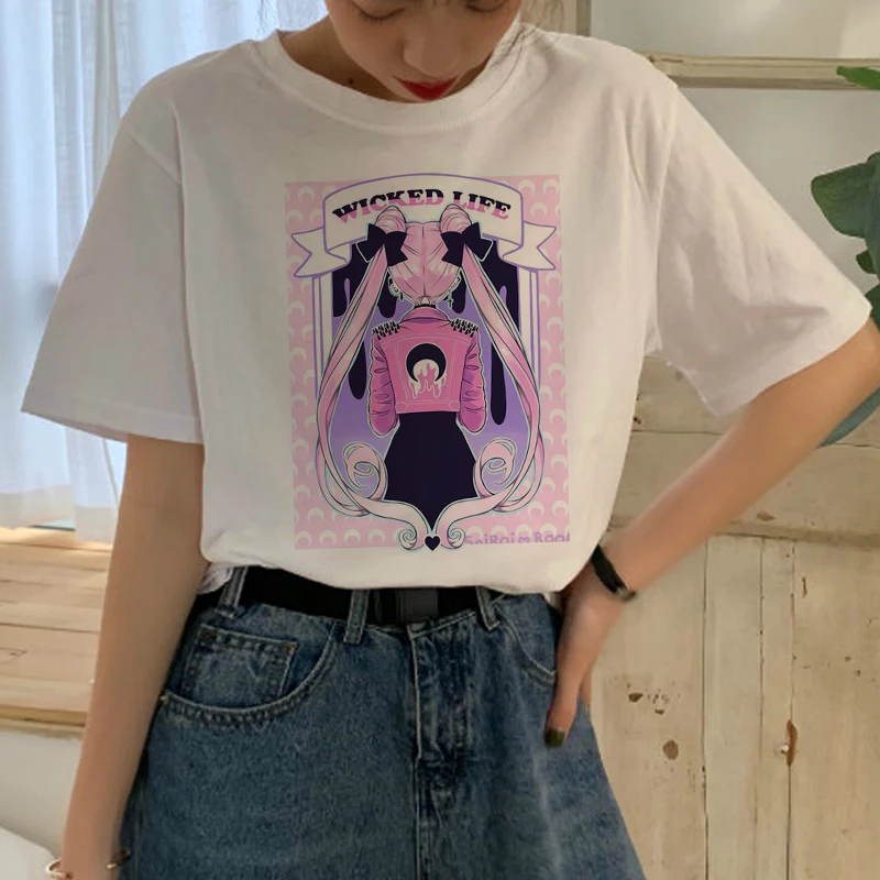 Harajuku Sailor Moon Cartoon Aesthetic Casual T-Shirt