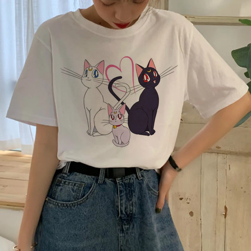 Harajuku Sailor Moon Cartoon Aesthetic Casual T-Shirt