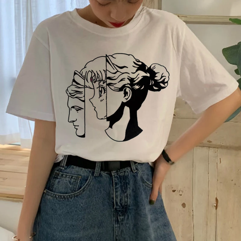 Harajuku Sailor Moon Cartoon Aesthetic Casual T-Shirt
